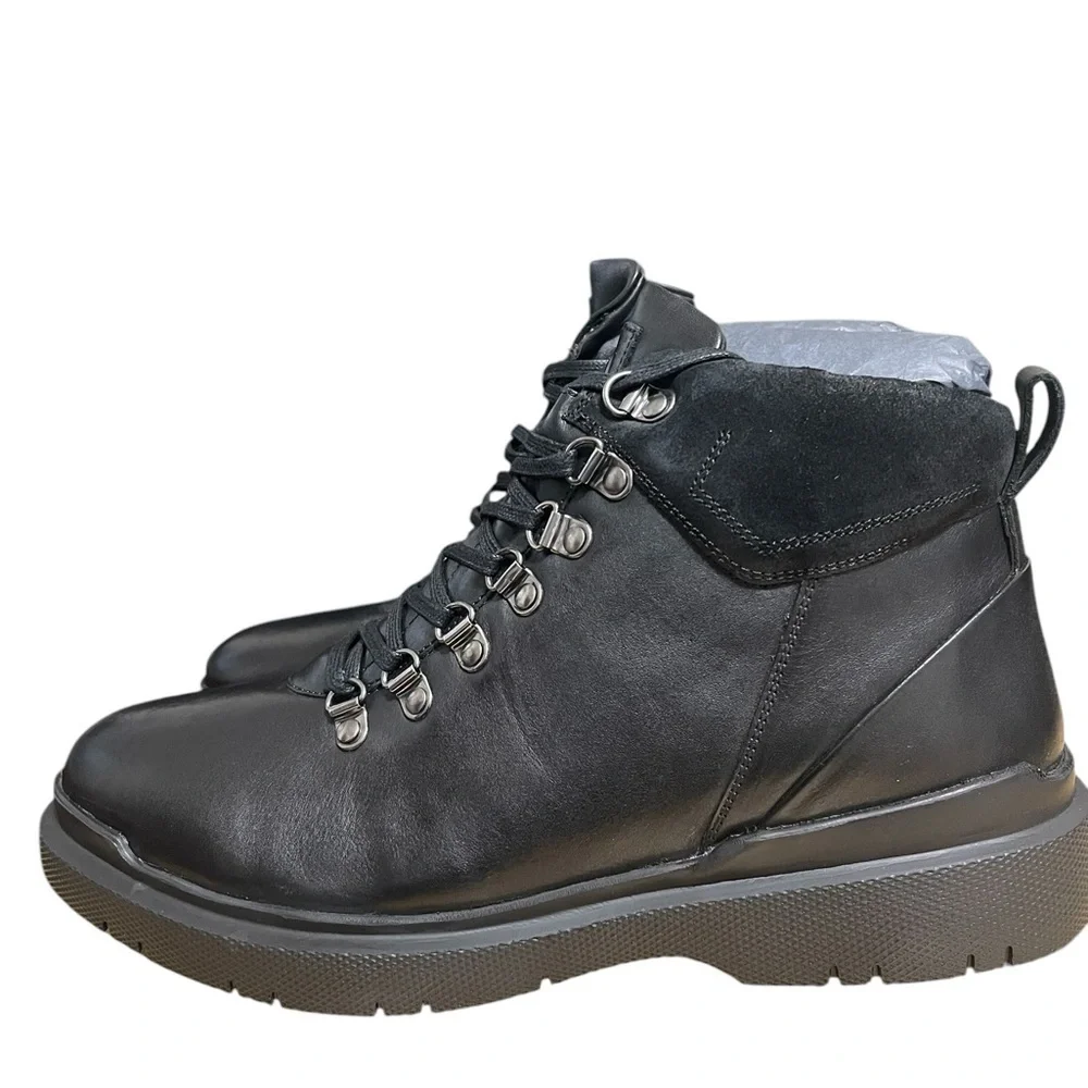 Thomas & Vine Sherman Leather Water Resistant Black Comfort Foam Boots sz 10